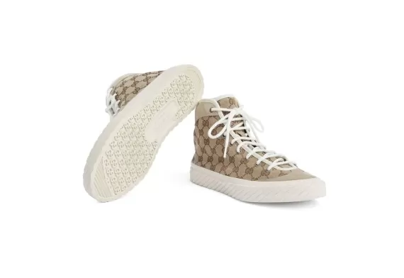 Gucci GG Monogram High-Top Sneakers Beige