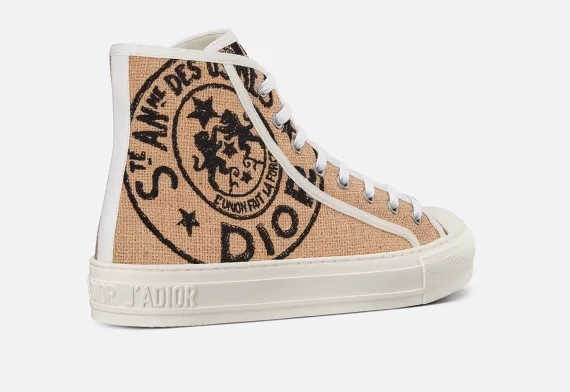 WALK'N'DIOR High-Top Sneaker - Beige Jute with Dior Union Motif