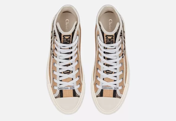 WALK'N'DIOR High-Top Sneaker - Beige Jute with Dior Union Motif