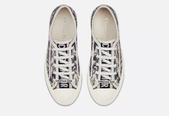 WALK'N'DIOR Sneaker - Blue Toile de Jouy Embroidered Cotton