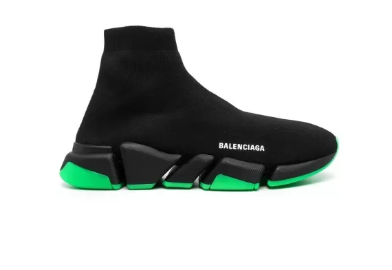 Balenciaga Speek High-Stop Sneakers - Black/Green