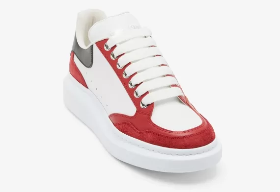 Oversized Sneaker in White/Welsh Red/Black