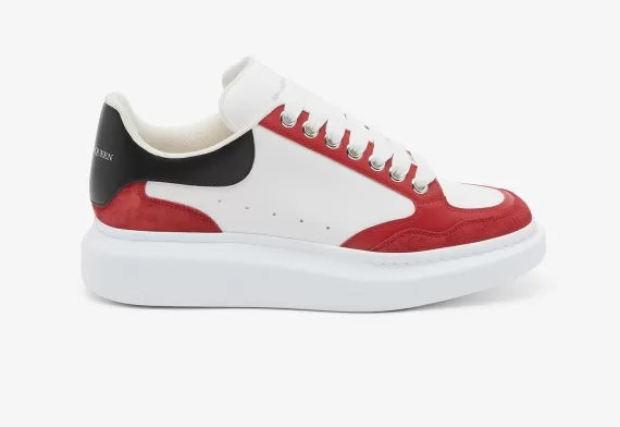 Oversized Sneaker in White/Welsh Red/Black