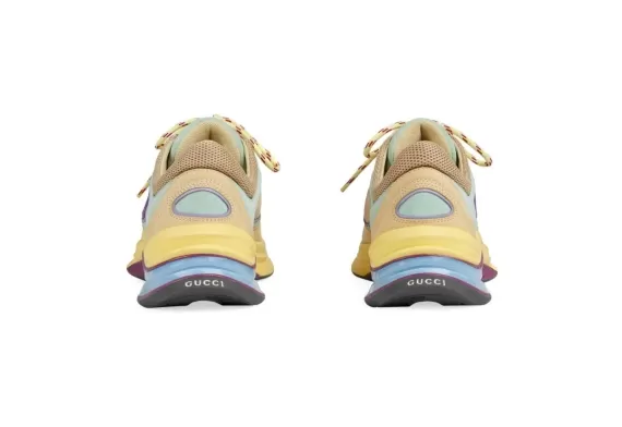 Gucci Run Suede Sneakers - Citron Yellow/Multicolour