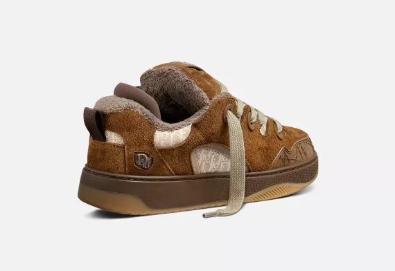 Dior By Erl B9S Skater Sneaker - Brown and Beige Dior Oblique Jacquard