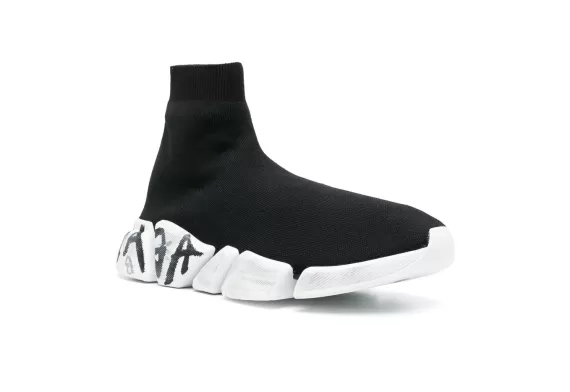 Balenciaga Speed 2.0 Graffiti Sneakers Black/White