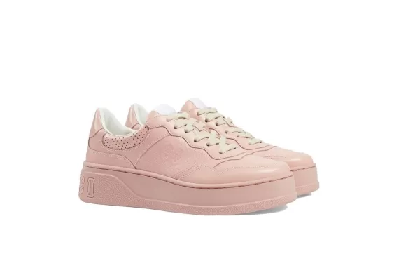 Gucci GG Embossed-Logo Low-Top Sneakers Salmon Pink