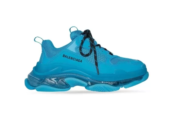 Balenciaga Triple S Low-Top Sneakers Clear Sole in Blue