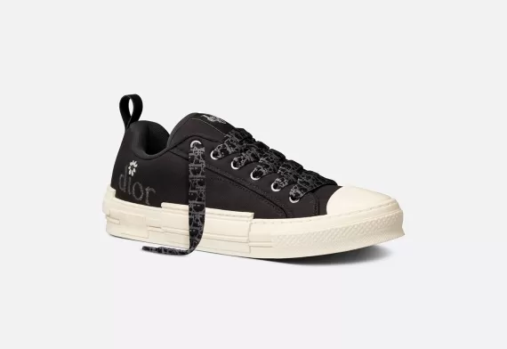 Dior By Erl B23 Skater Sneaker Black Cotton Canvas