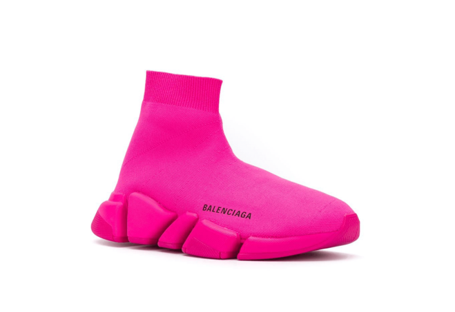 Women's Neon-Pink Balenciaga Speed Runners 2.0 from the original store.