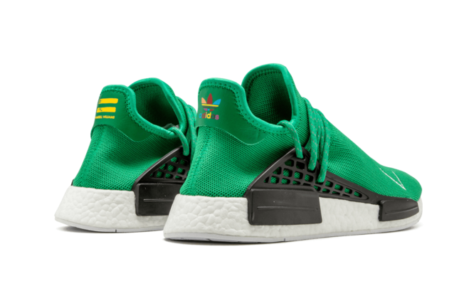 Women's Pharrell Williams NMD Human Race Green shoes.