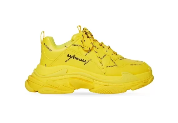 Balenciaga Triple S Logo Sneakers - Sunset Yellow