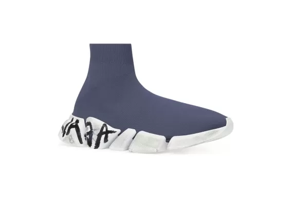 Balenciaga Speed 2.0 Sneakers  Navy Blue, Stretch-Design