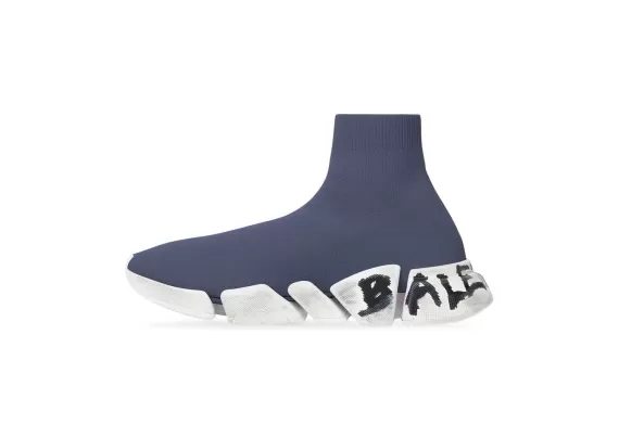 Balenciaga Speed 2.0 Sneakers  Navy Blue, Stretch-Design