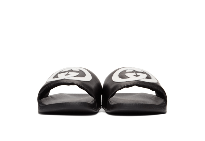 Gucci - Men's Black Slides with Interlocking G Logo