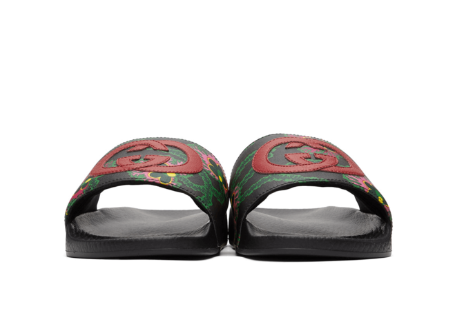 Gucci Slides For Men - Black - Ken Scott Edition Print - On Sale Now