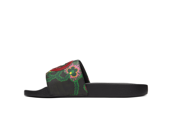 Men's Black Gucci Slides - Ken Scott Edition Print - Outlet Sale