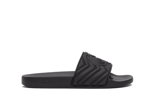 Buy Gucci Black Matelasse Slides for Men at the Outlet Sale.