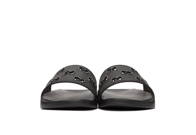 Gucci Black Rubber GG Slides