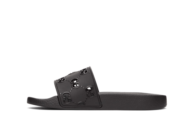 Buy the Latest Gucci Black Rubber GG Slides for Men Now!