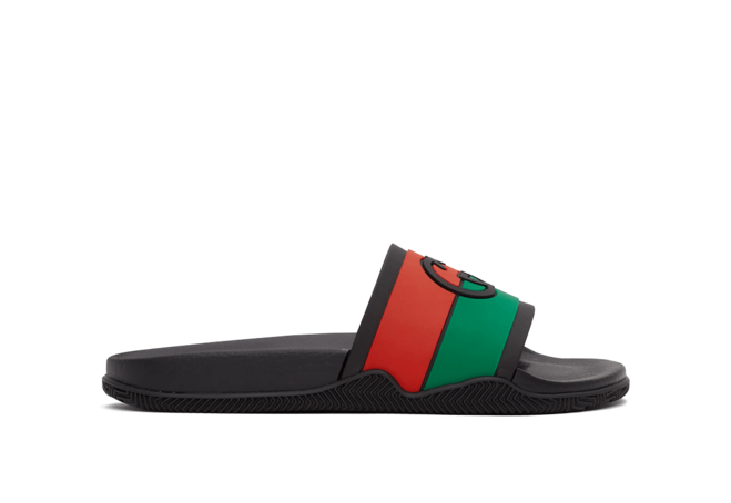 Shop new Gucci Black Interlocking G Slides for men on sale at ____ outlet.