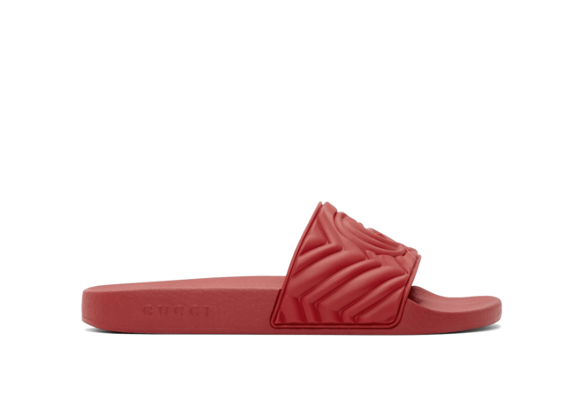 Get your stylish Gucci Red Quilted GG Pool Slides for the buy of the season!