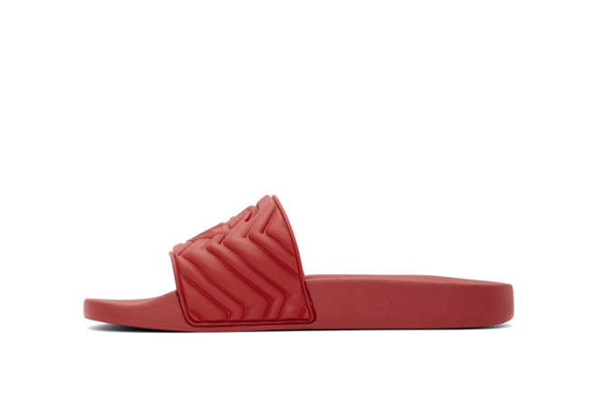 Outlet Prices on Gucci Red Quilted GG Pool Slides for Women!