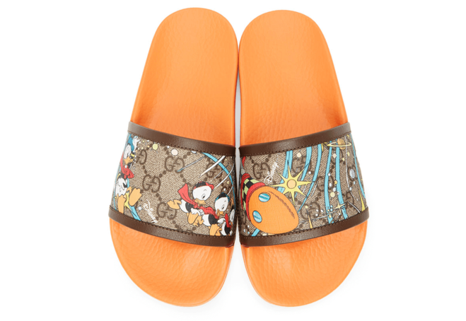 Orange Disney Collection GG Supreme Donald Duck Sandals - Get them Now!