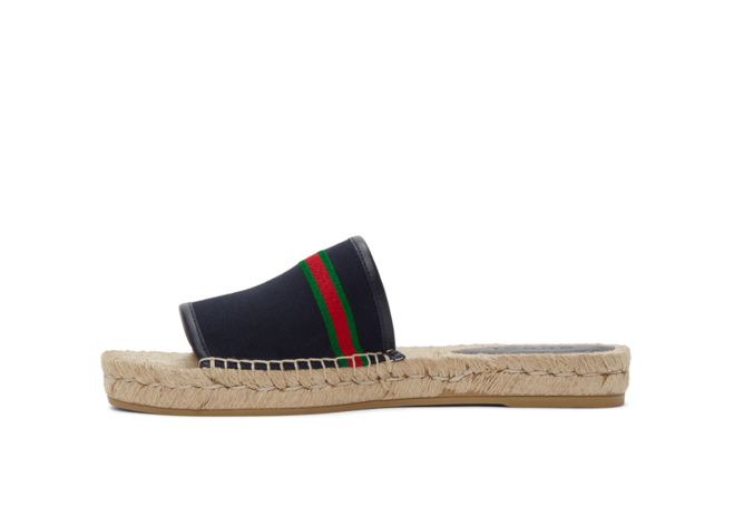 Sale on Gucci Navy Interlocking G Espadrille Slides - perfect for men.