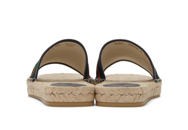 Soar in Style: Gucci Navy Interlocking G Espadrille Slides for Women!