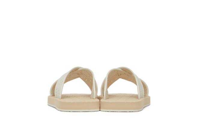 Original Men's Gucci White & Pink GG Slide Sandals.