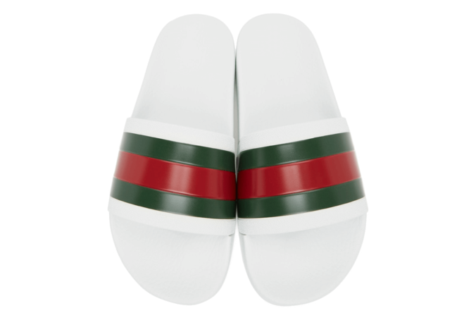 Invest in Gucci White Pursuit Slides for Women