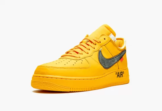 Get a brand new and original NIKE AIR FORCE 1 LOW Off-White - University Gold, just for men.