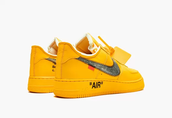 Upgrade your wardrobe with the latest NIKE AIR FORCE 1 LOW Off-White - University Gold, only for men.