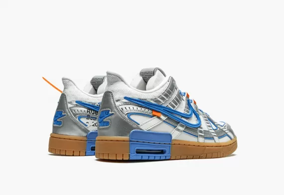 Look Great with the NIKE AIR RUBBER DUNK Off-White - University Blue for Men!