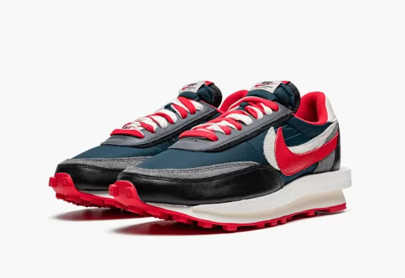 Womens' Nike LDWAFFLE Undercover x Sacai in Midnight Spruce & University Red - Get it Now!