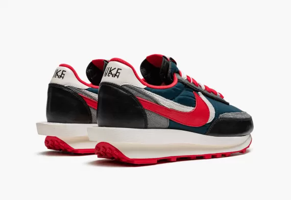 Men's Nike LDWAFFLE Undercover x Sacai - On Sale Now in Midnight Spruce University Red