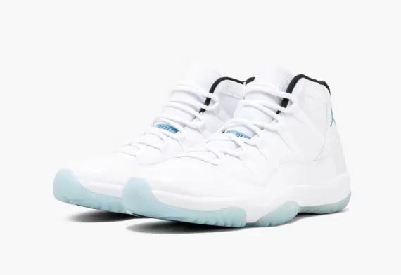 Get the Original Women's AIR JORDAN 11 LEGEND BLUE Retro Shoe.