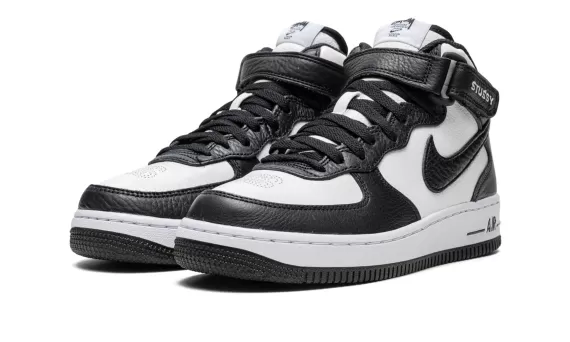 Air Force 1 Mid Stussy - Light Bone Black