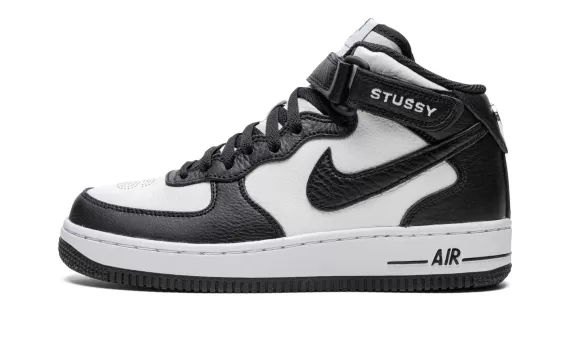 Air Force 1 Mid Stussy - Light Bone Black