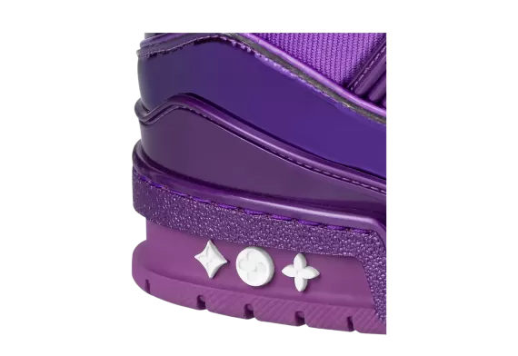 Get your Men's Louis Vuitton Trainer Sneaker Now - Outlet Sale in Purple, Metallic canvas.