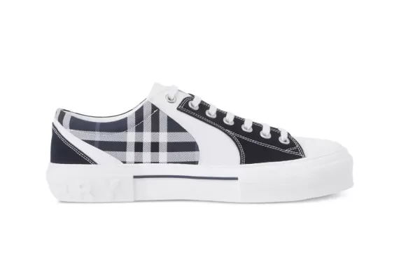 Burberry Checkered Cotton Low-top Sneakers - White / Multicolour