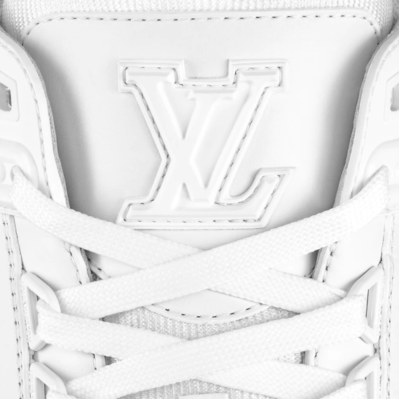 Get the Louis Vuitton Trainer Sneaker - White & Calf Leather Look for Men Now