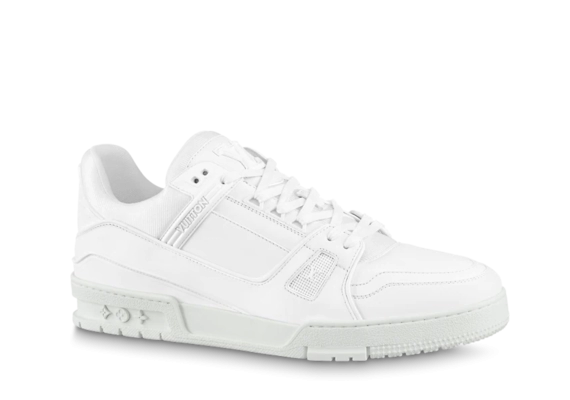 Buy Calf Leather Louis Vuitton Trainer Sneaker - White- Original Men's Shoes