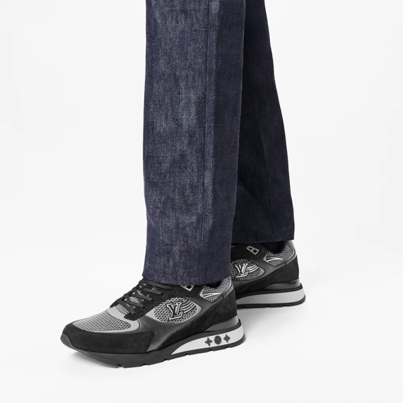 Sale Warehouse: Louis Vuitton Runner Away Sneaker - Black Mesh & Suede Calf Leather for Men