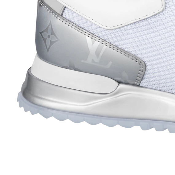 Original Mens Louis Vuitton Run Away Sneaker - White Mesh & Monogram Metallic Canvas