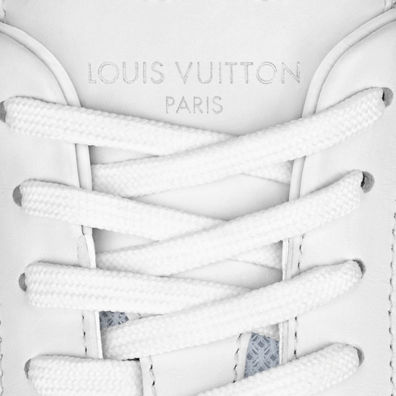 Signature LV Women's Sneaker, White Mesh & Canvas