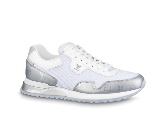 Outlet Louis Vuitton Run Away Sneaker - White Mesh & Monogram Metallic Canvas For Men