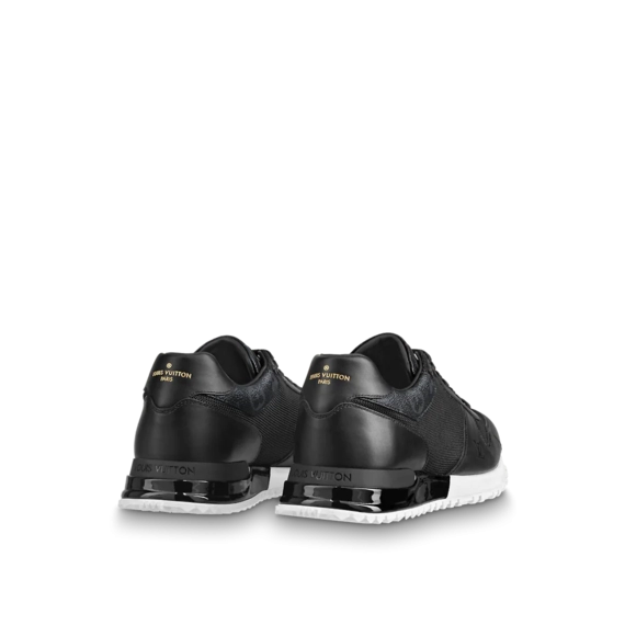 Make a statement with the Louis Vuitton Run Away Sneaker - Black Monogram Canvas and Calf Leather, New.