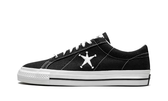 Stussy x One Star OX Low - Black/White